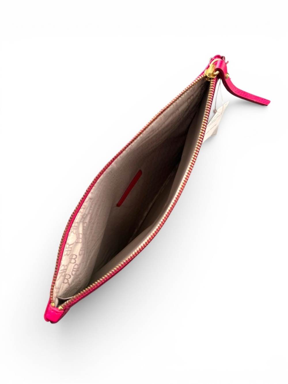Two-Tone Hot Pink and Burgundy Foldover Leather Clutch - Picture 6 of 6